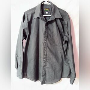 Mens Long Sleeve Button-Down Shirt - Black